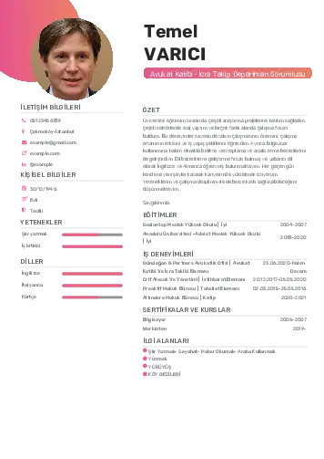 Hukuk Sekreteri Cv Örnekleri cv indir